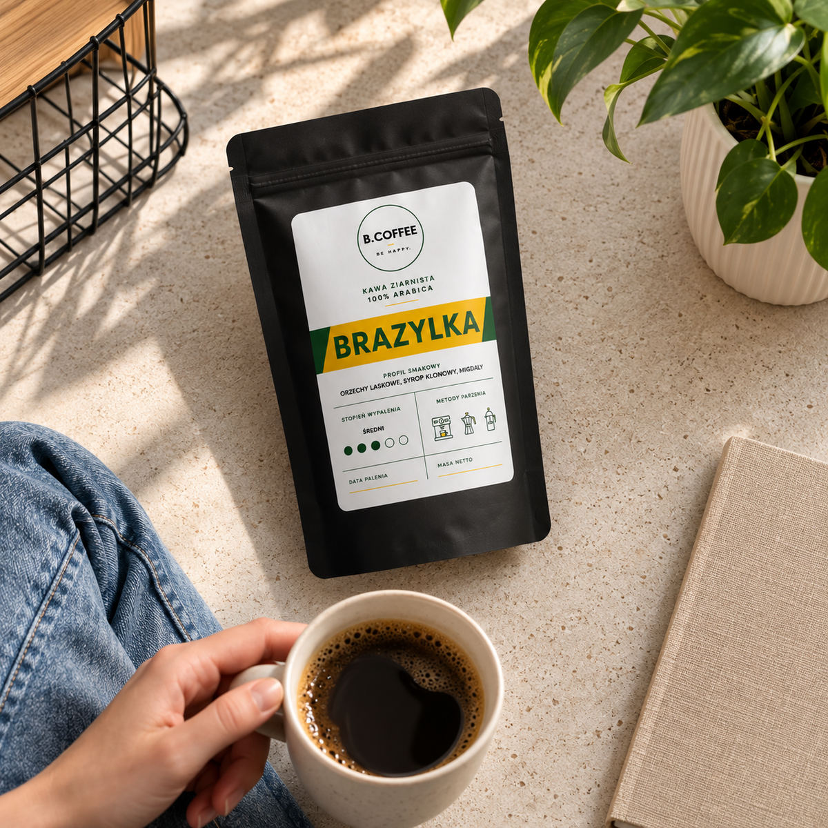 Brazylka B.Coffee podczas codziennej kawy